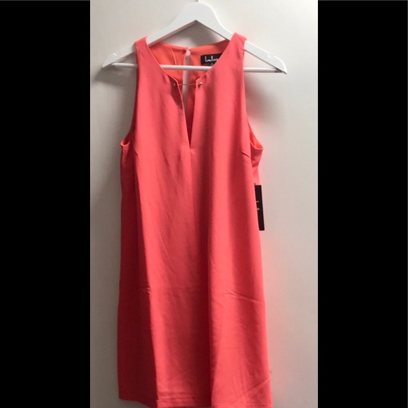 Lulu’s Near or Bar Coral Pink Shift Dress - Picture 3 of 4